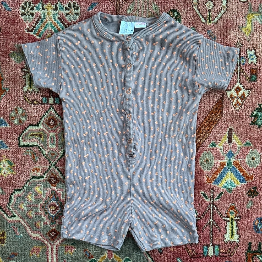 Zara Lilac and Neon Orange Romper